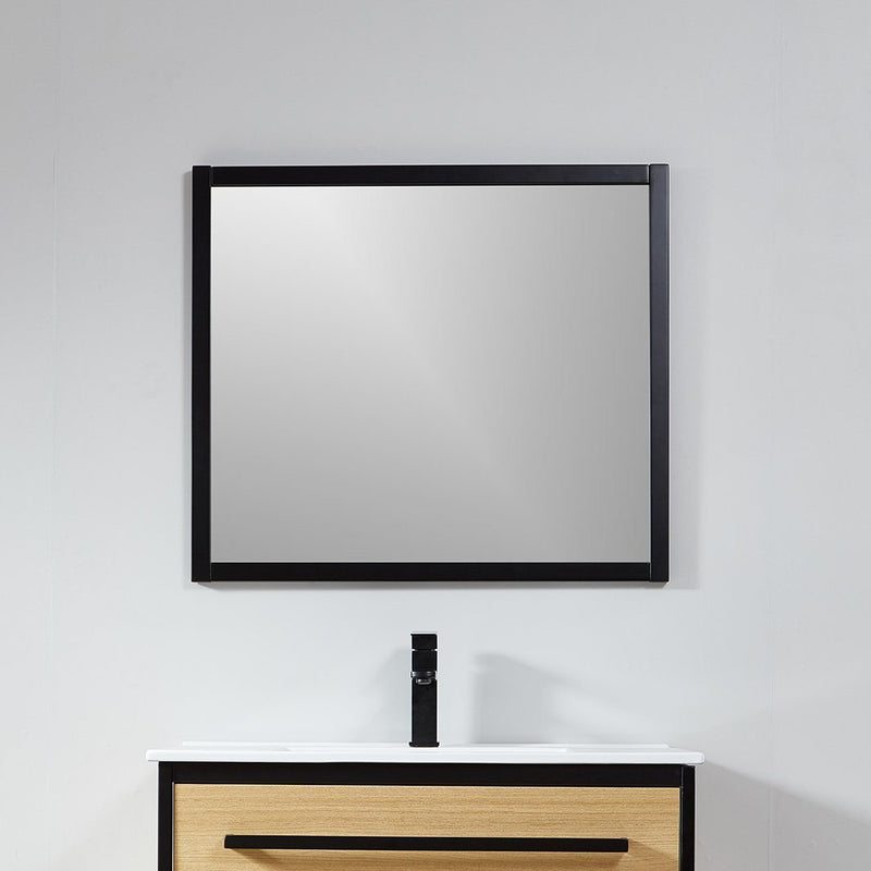 Espejo rectangular SMART 80x70cm con marco negro mate