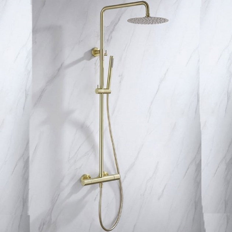 Columna de ducha termostática oro cepillado MANDA, con tecnología CoolTouch® - Entorno baño