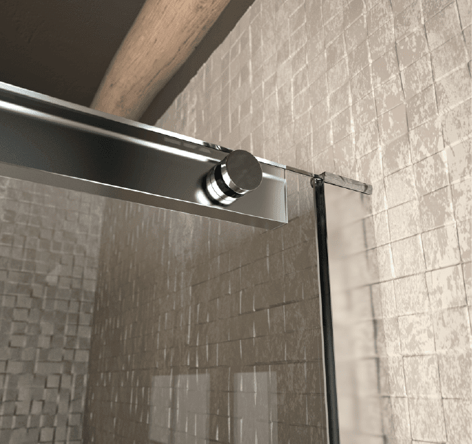 Frontal de ducha + Puerta Corredera LUNA con Cristal serigrafiado