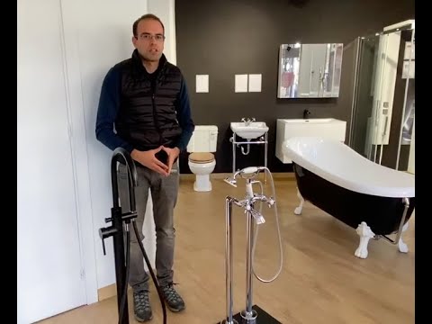 Grifo bimando de PARED retro baño/ducha CANTERBURY con volantes