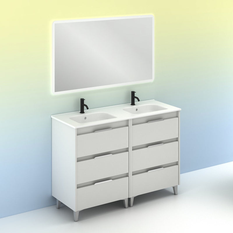 Mueble lavabo SUKI 120 cm. Blanco Brillo 
