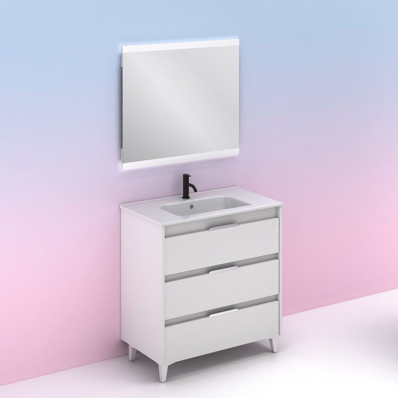 Mueble lavabo SUKI 80 cm. Blanco Brillo 