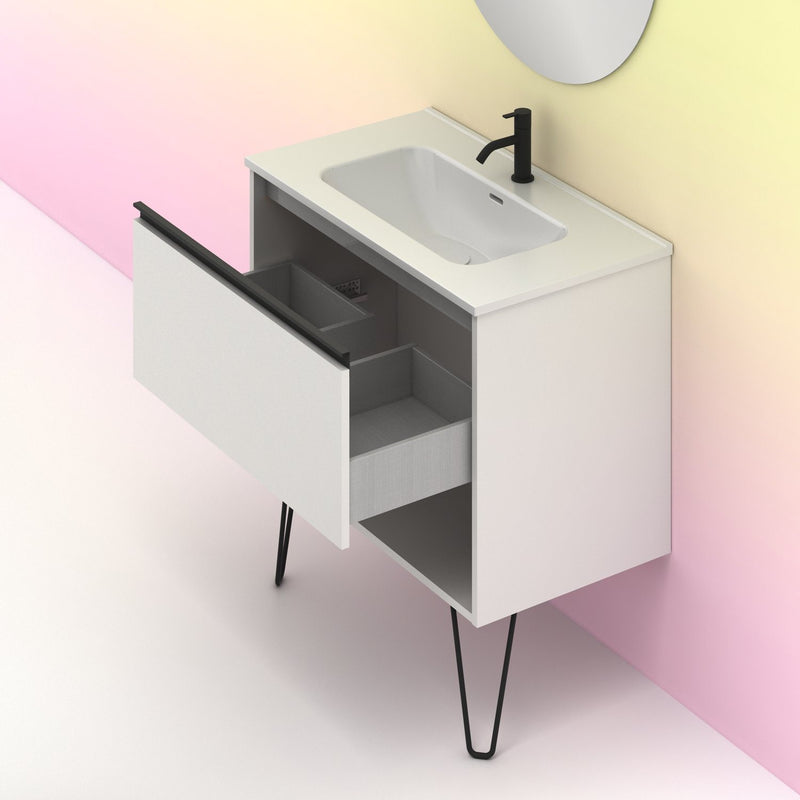 Mueble lavabo Yoko 80 cm. Blanco Brillo 